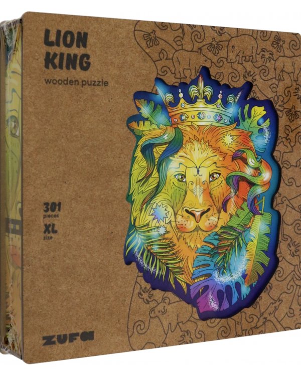 Деревянный пазл с двухслойной крышкой Король Лев, 301 деталь