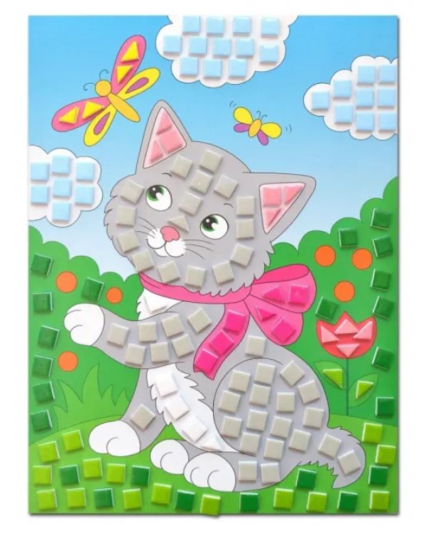 Разноцветная мозаика 3 в 1. Котенок. Осьминог. Щенок