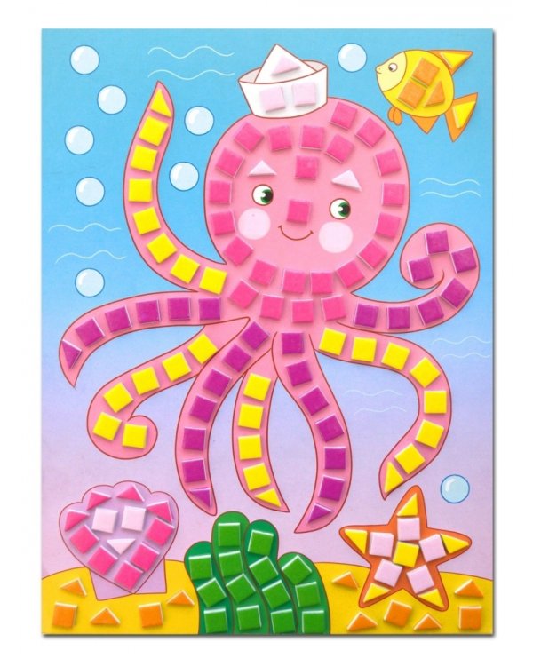 Разноцветная мозаика 3 в 1. Котенок. Осьминог. Щенок