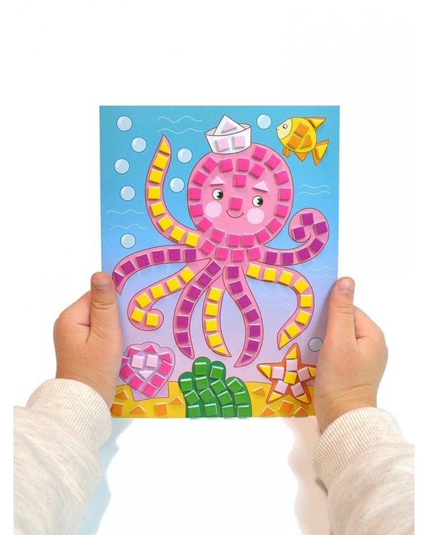 Разноцветная мозаика 3 в 1. Котенок. Осьминог. Щенок