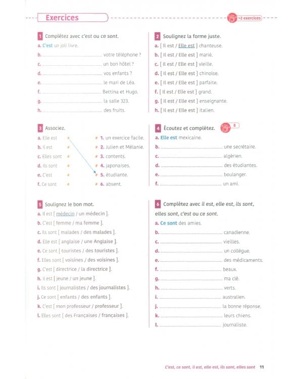 Exercices de Grammaire et conjugaison. A1