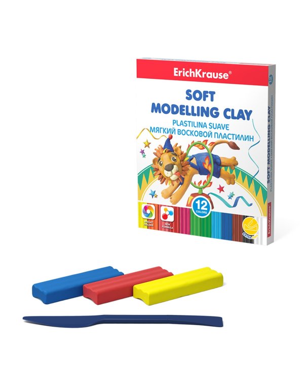 Пластилин восковой ArtBerry, 12 цветов