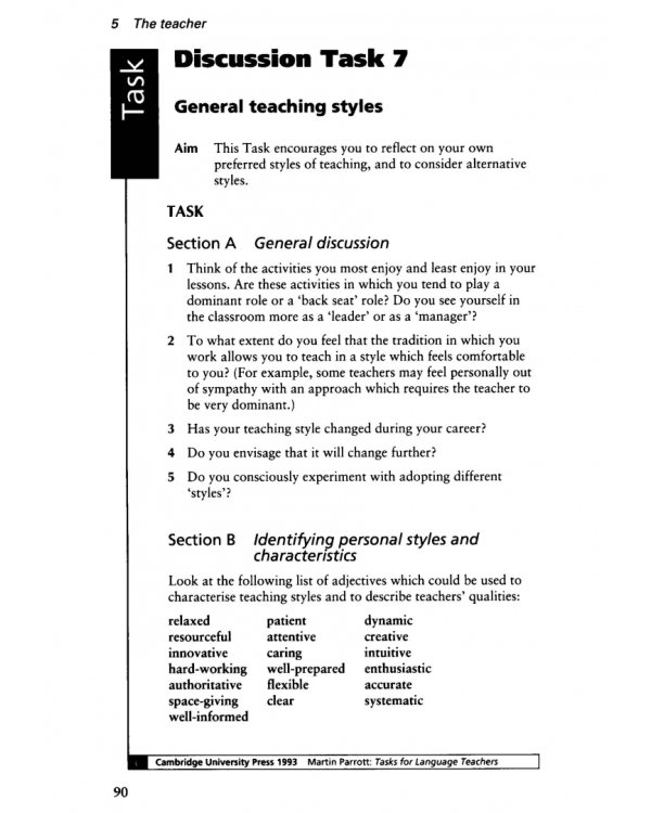 Tasks for Language Teachers. A Resource Book for Training and Development