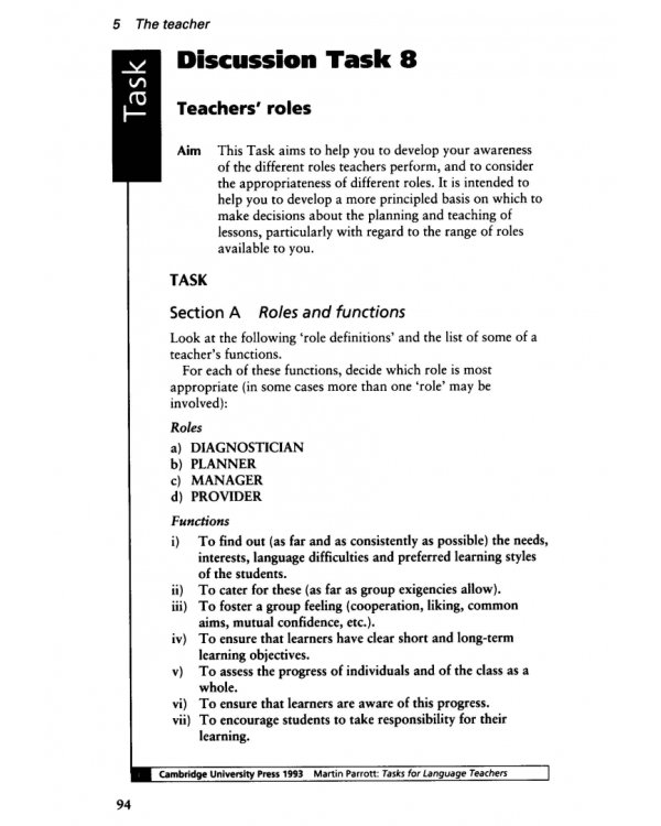 Tasks for Language Teachers. A Resource Book for Training and Development