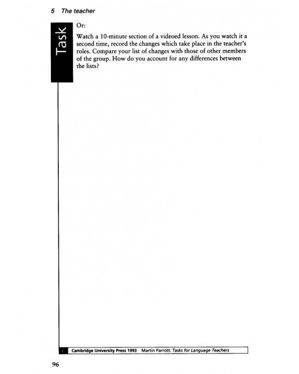 Tasks for Language Teachers. A Resource Book for Training and Development