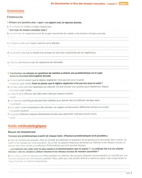 Tendances. Niveaux C1/C2. Cahier d'activités