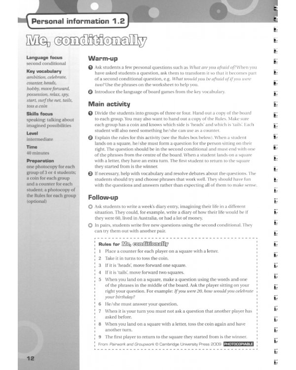 Pairwork and Groupwork. Multi-level photocopiable activities for teenagers