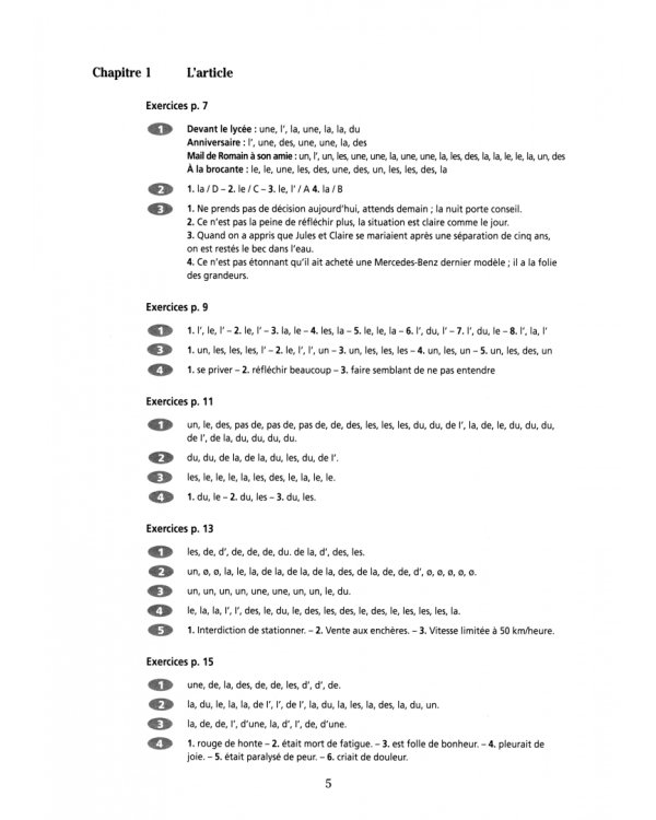 Grammaire progressive du français. Niveau avancé. B1/B2. Corrigés