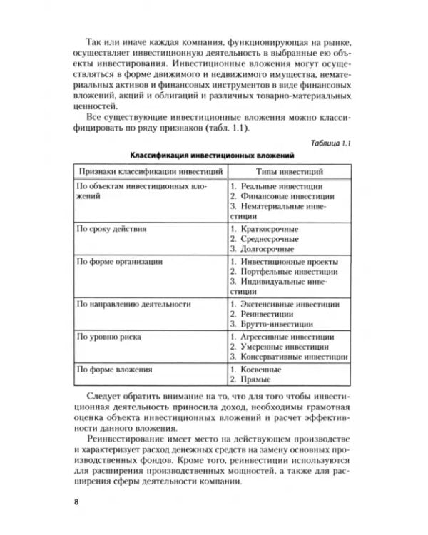 Инвестиции. Учебное пособие