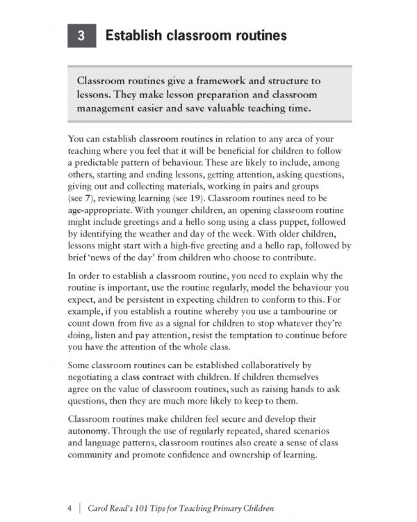 Carol Read’s 101 Tips for Teaching Primary Children