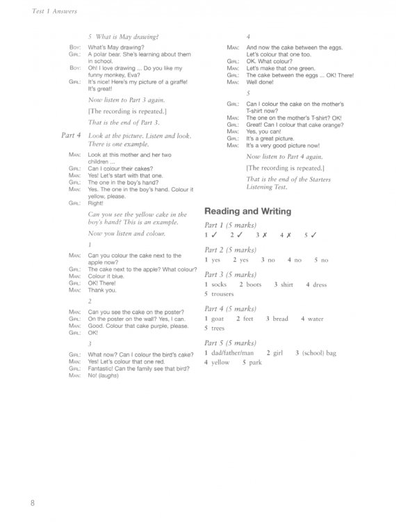Cambridge English Young Learners. Starters 2 for Revised Exam from 2018. Answer Booklet