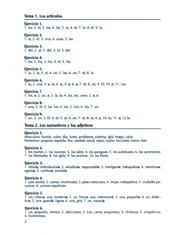 Competencia gramatical en uso A2. Libro de claves