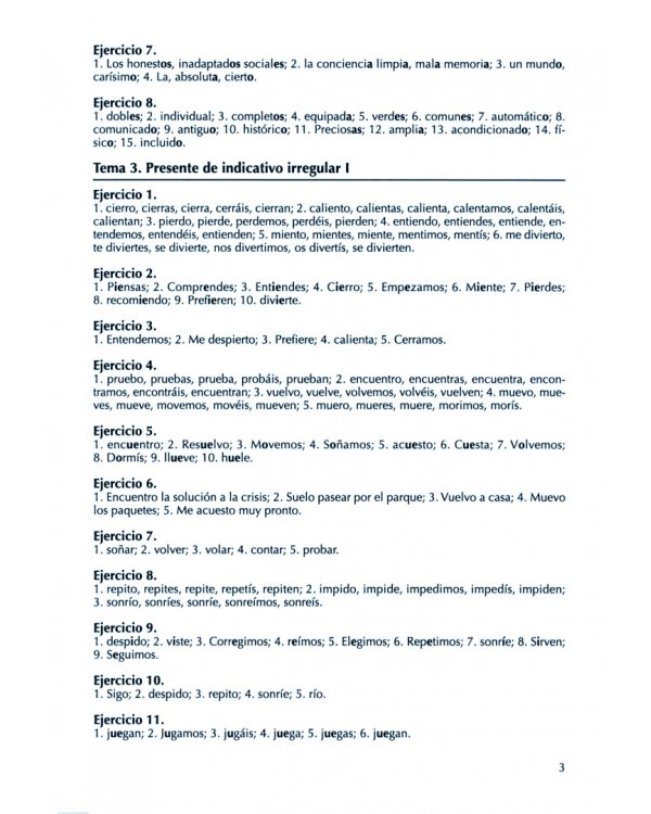 Competencia gramatical en uso A2. Libro de claves