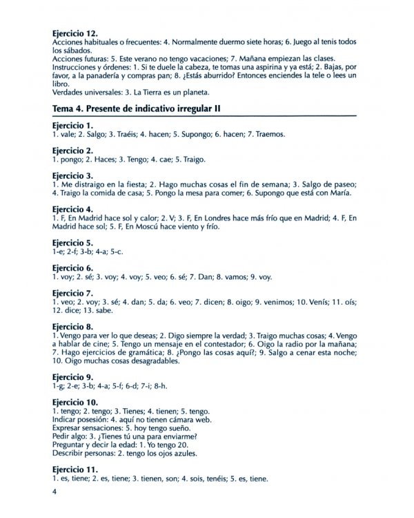 Competencia gramatical en uso A2. Libro de claves