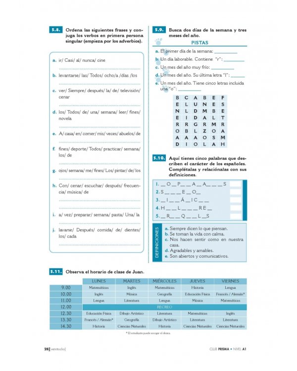 Club Prisma. Nivel A1. Libro de ejercicios