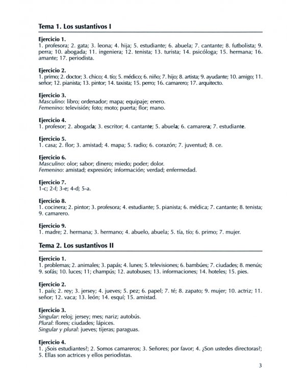 Competencia gramatical en uso A1. Libro de claves