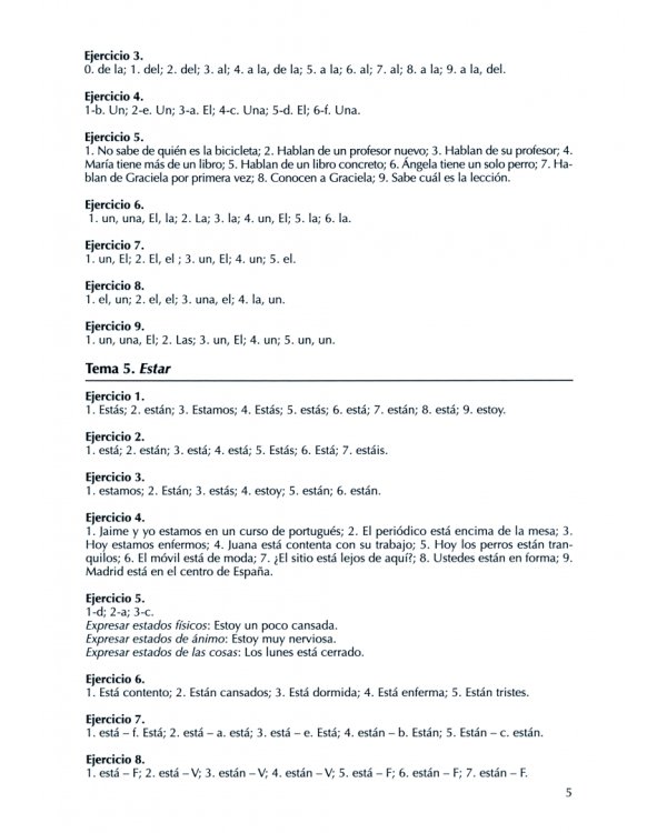 Competencia gramatical en uso A1. Libro de claves
