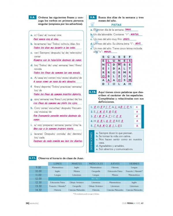 Club Prisma. Nivel A1. Libro de ejercicios con claves