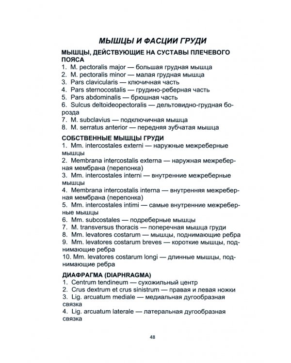 Перечень русско-латинских терминоэлементов по дисциплине «Анатомия»