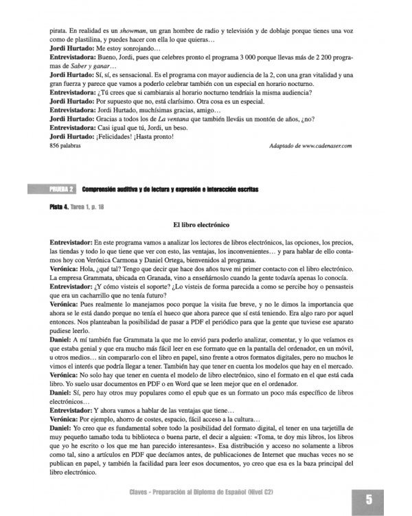 Preparacion al DELE C2. Libro de claves