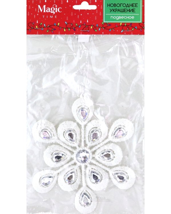 Новогоднее украшение Цветок, белый