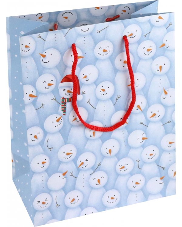 Пакет подарочный Снеговики