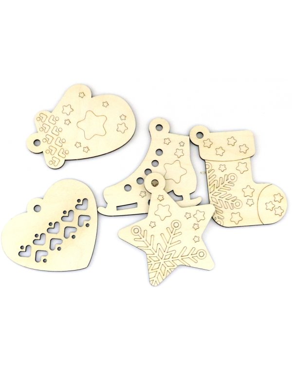 Набор для творчества Роспись по дереву, 5 штук, с ленточкой