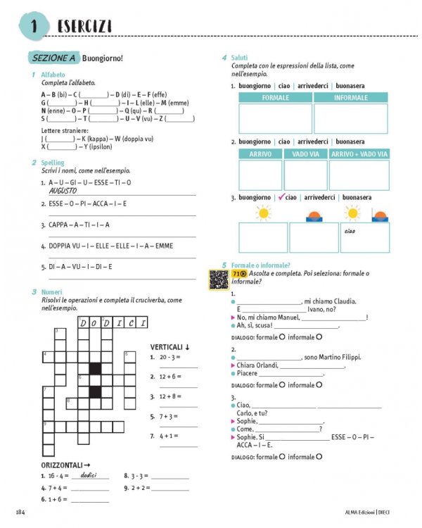 DIECI. Lezioni di italiano A1