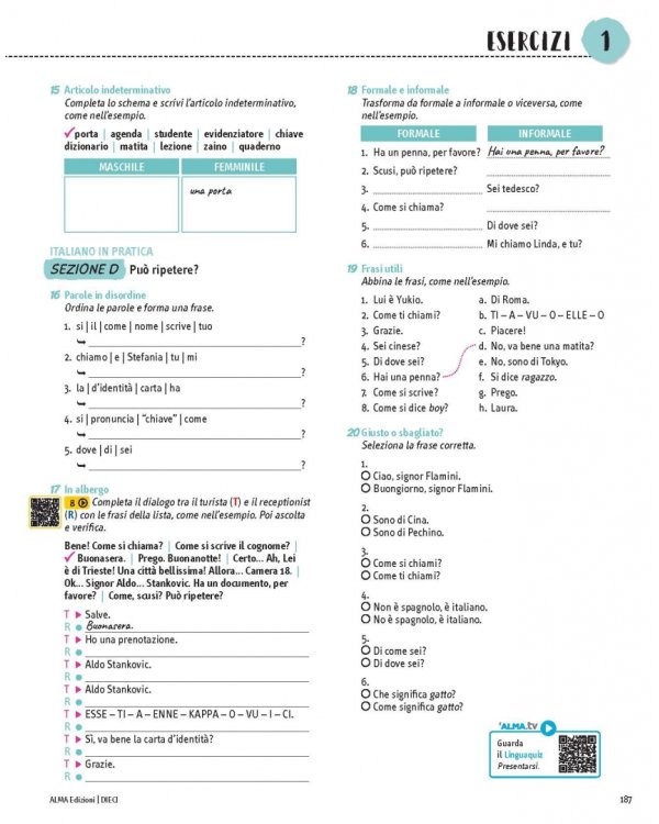 DIECI. Lezioni di italiano A1