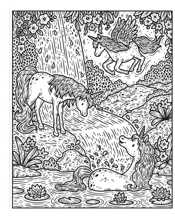 Unicorn World. Magic Painting Book