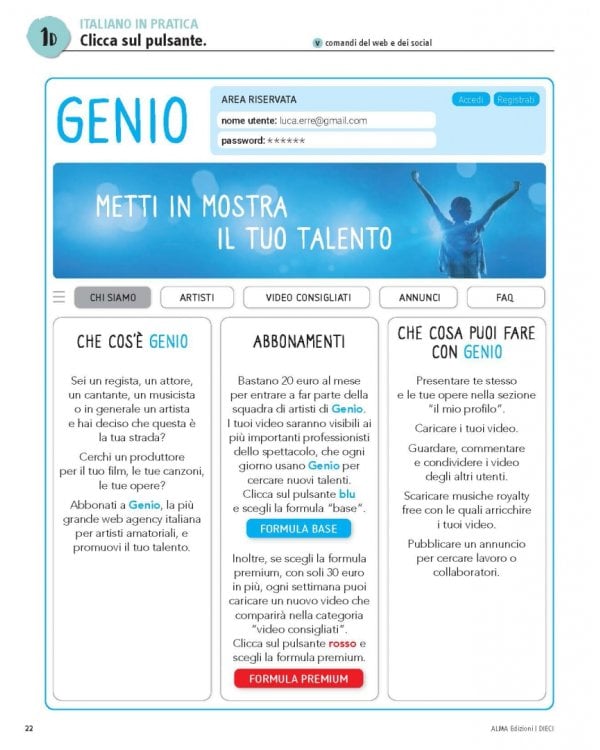 DIECI. Lezioni di italiano. B1