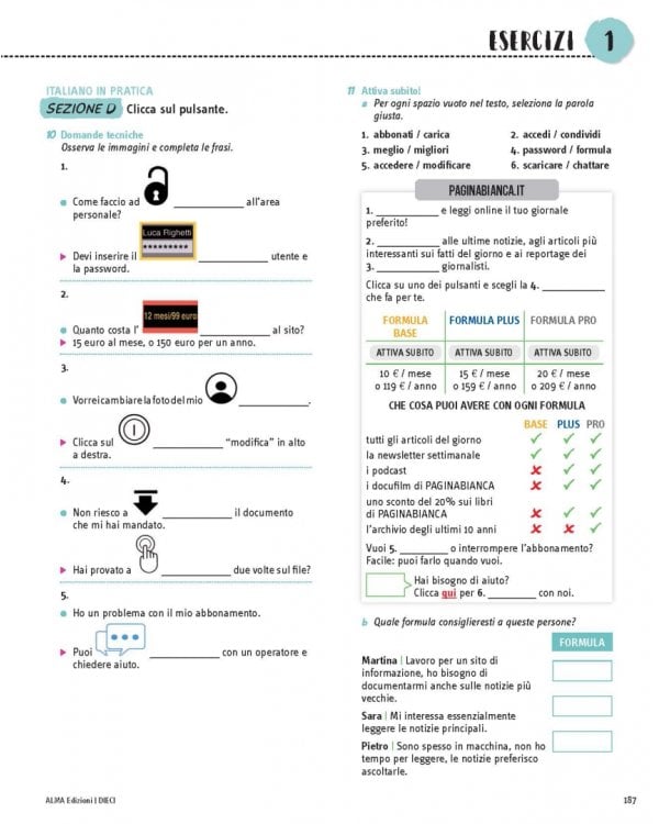 DIECI. Lezioni di italiano. B1