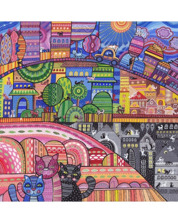 Пазл деревянный. Город котиков, 700 деталей