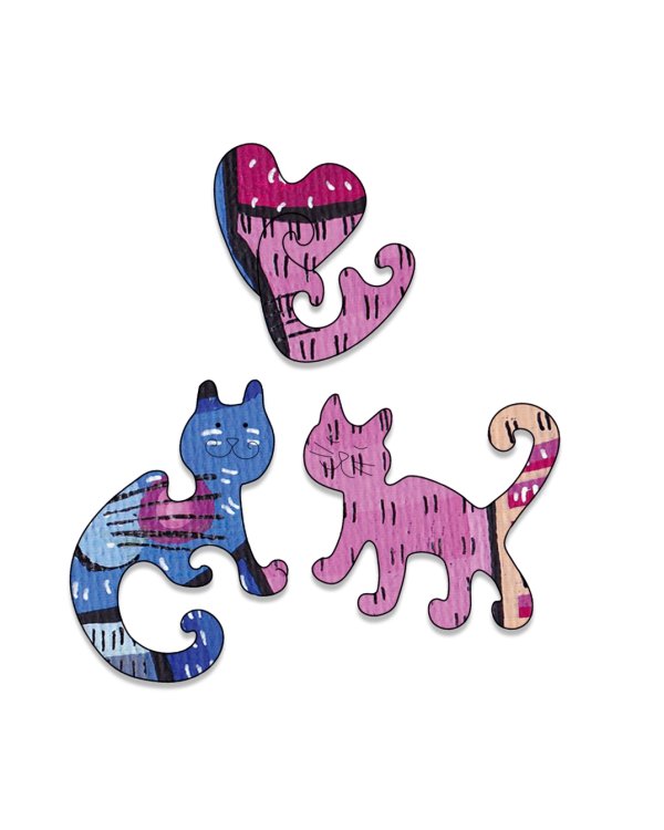 Пазл деревянный. Город котиков, 700 деталей