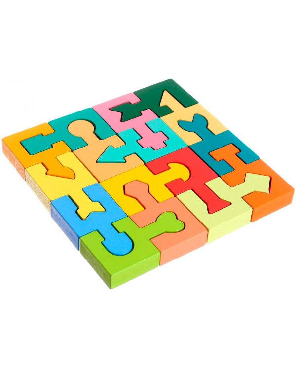 Детский развивающий деревянный конструктор. Собери по частям