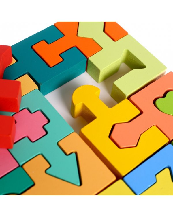 Детский развивающий деревянный конструктор. Собери по частям