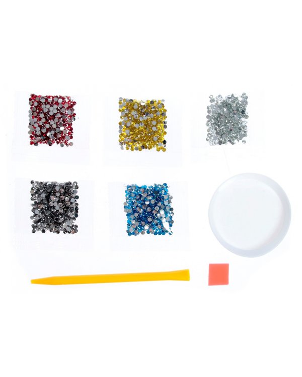 Алмазная вышивка на открытке Дед Мороз