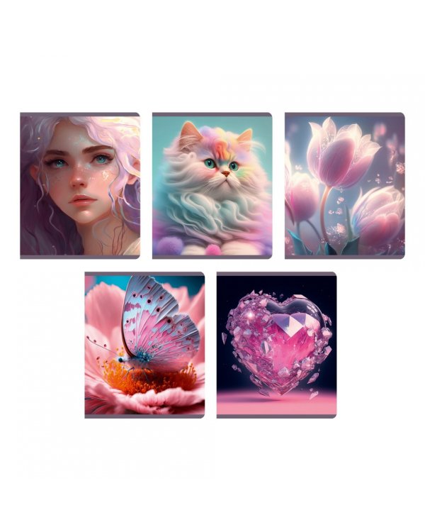 Тетрадь Нежный микс, А5, 48 листов, клетка