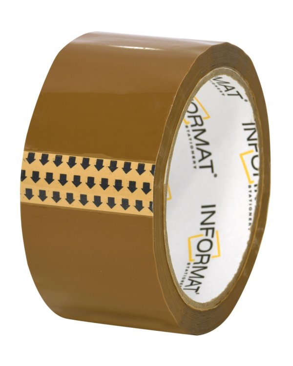 Лента упаковочная, 48 мм х 57 м, коричневая