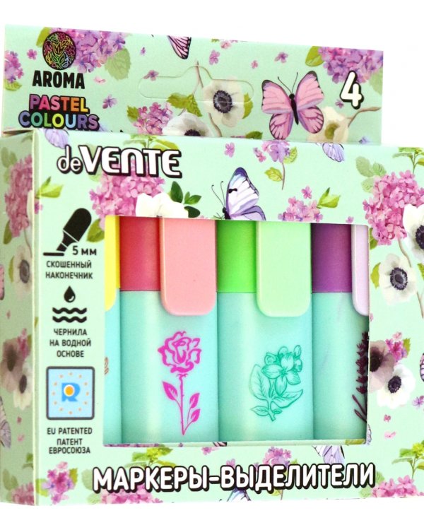Набор маркеров-выделителей ароматизированных Flowers, 4 цвета