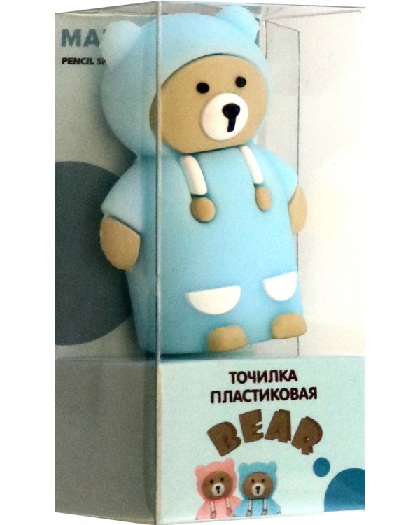 Точилка Bear, 1 отверстие, в ассортименте