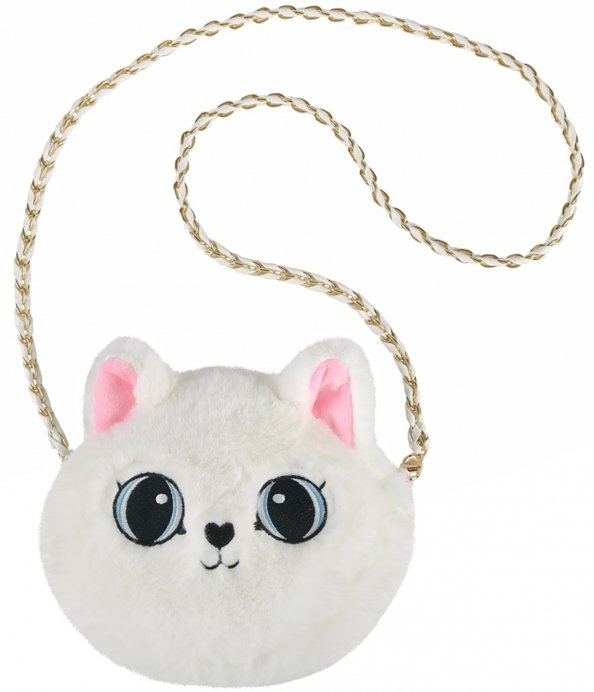 Сумочка для девочки плюшевая Кошечка, белая