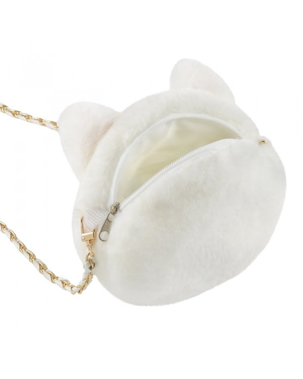 Сумочка для девочки плюшевая Кошечка, белая