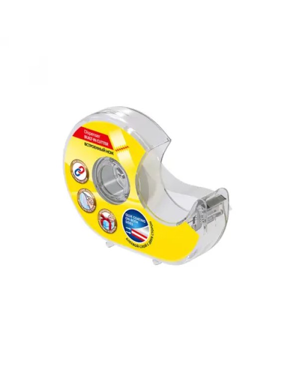 Двусторонняя клейкая лента, 12 мм, прозрачная, в диспенсере