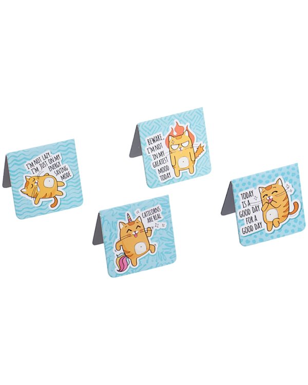Закладки магнитные для книг "Cat mood", 4 шт. (MH_32658)