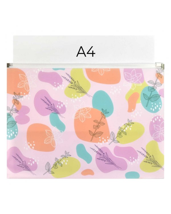 Папка для документов пластиковая Паттерн цветов, А4