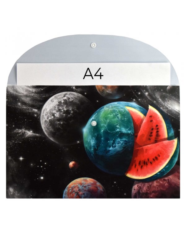 Папка для документов пластиковая Космический арбуз, А4