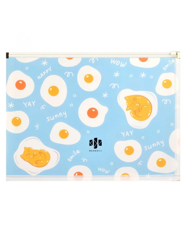 Папка для документов пластиковая Коты и яйца, А4