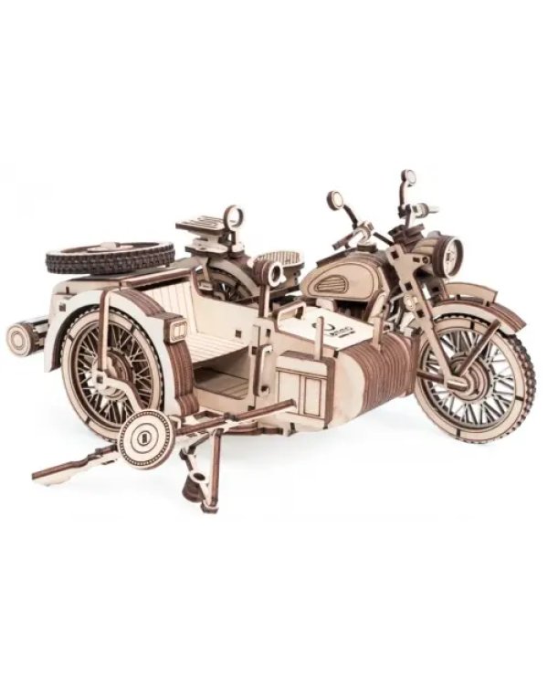 Сборная модель из дерева Мотоцикл с коляской Уран