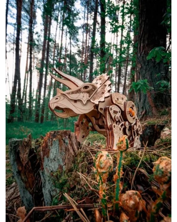 Конструктор деревянный 3D Динозавр Трицератопс